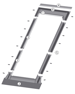 Elementi del raccordi per la finestra balcone  ESV/G, EZV-A/G, EHN-A/G, EHN-AT/G Thermo