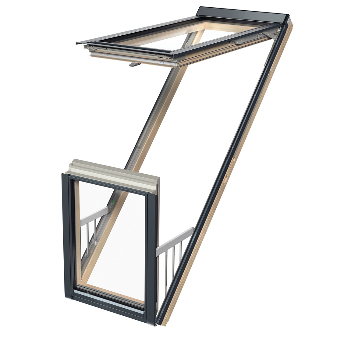 Wooden balcony window